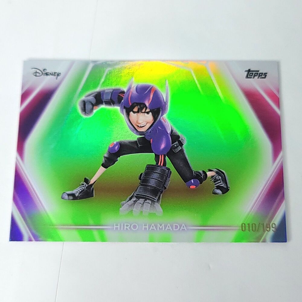 Hiro Hamada Topps 2026 Disney Neon Holo Parallel Refractor Limited 010/199